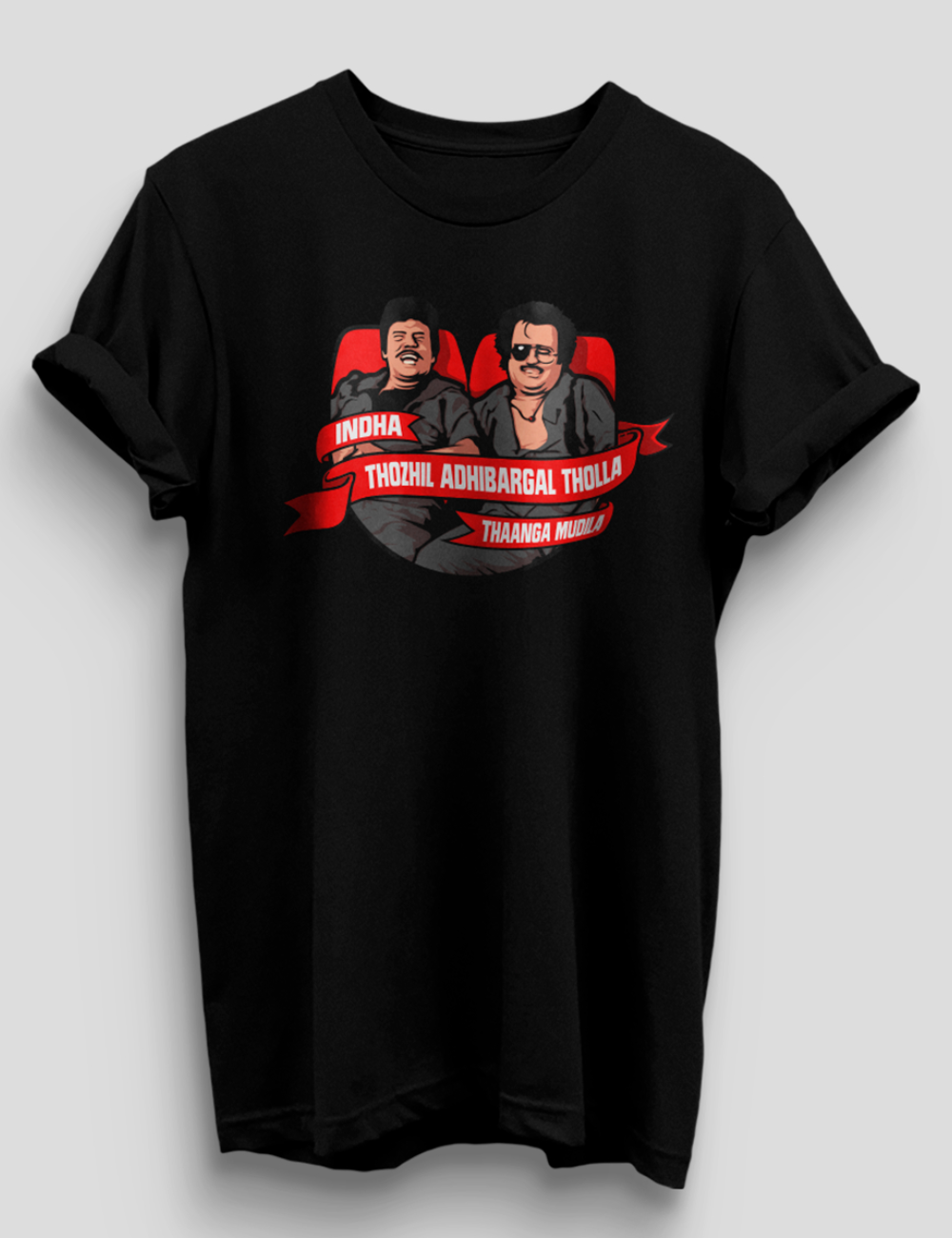 INDHA THOZHIL ADHIBARGAL THOLLA THAANGA MUDILA tees for CEO